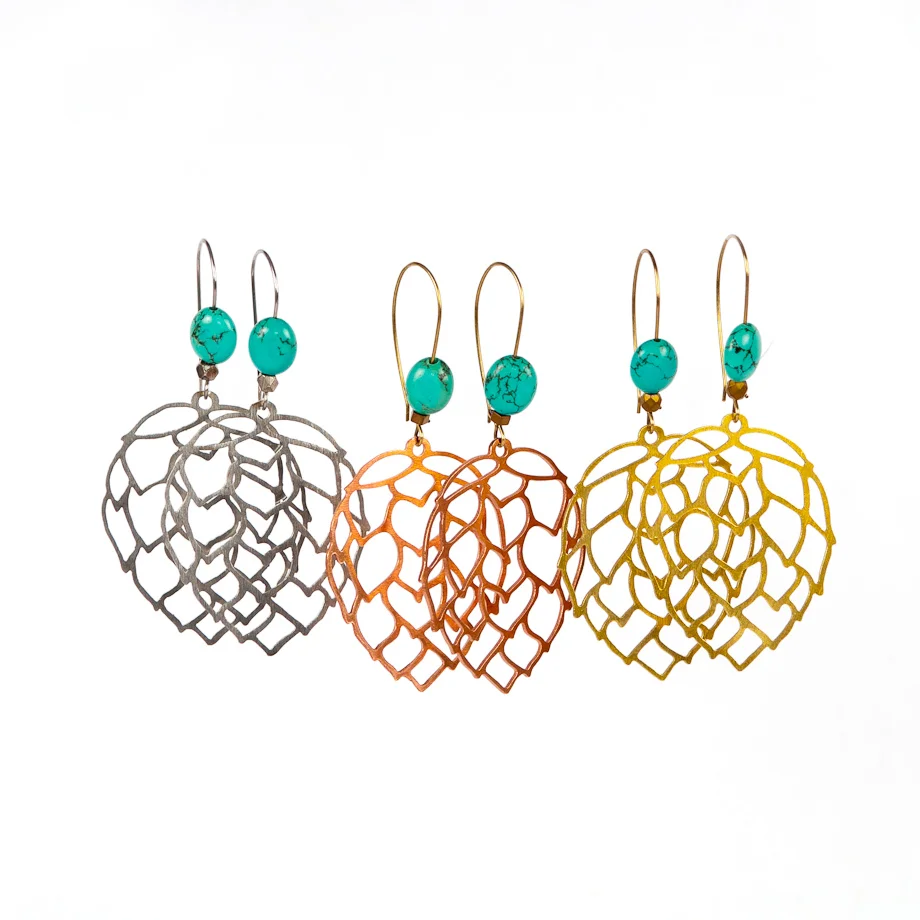 Hop Flower Earrings//Hops Drop Earrings