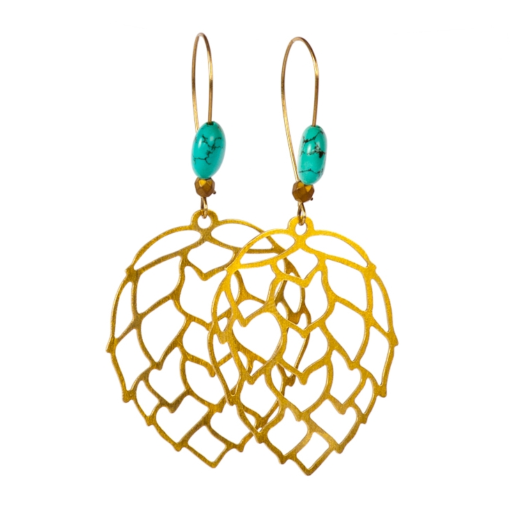 Hop Flower Earrings//Hops Drop Earrings