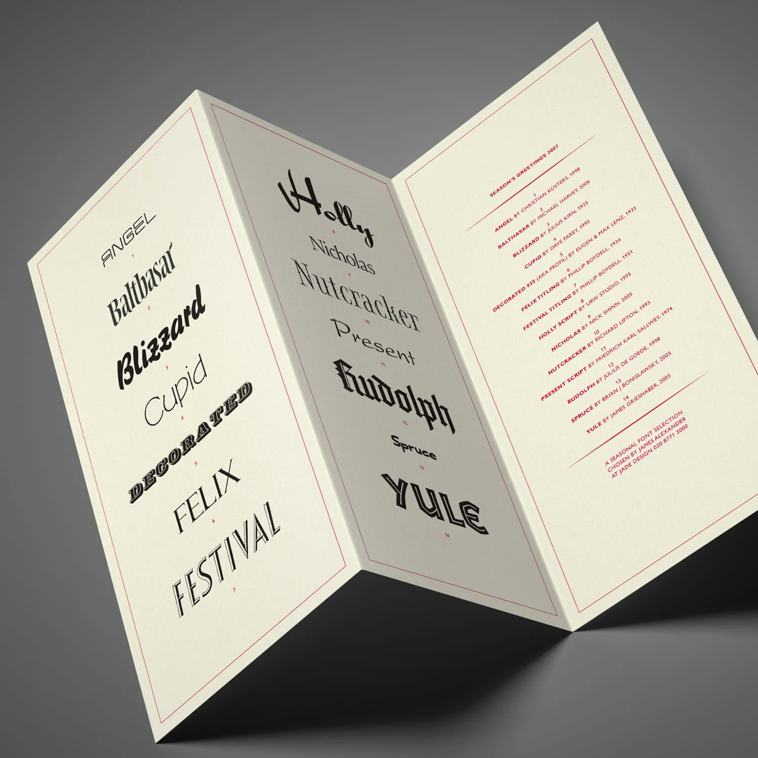 A seasonal font selection