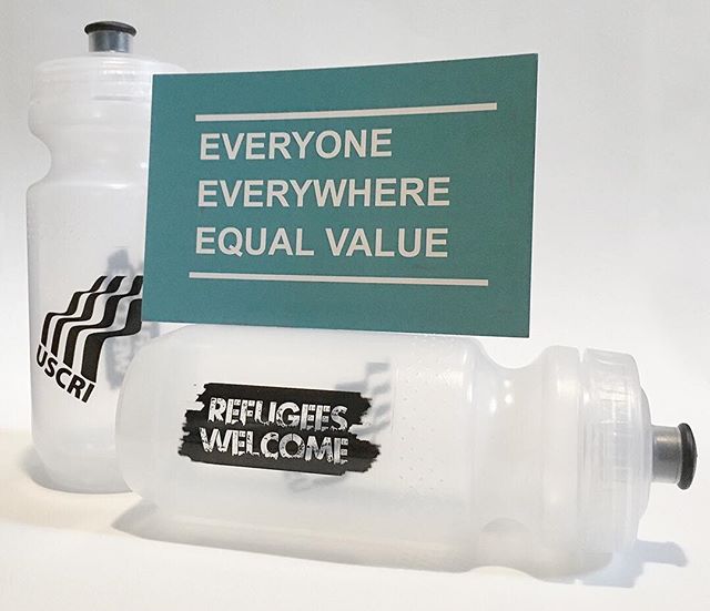 #racedayprep #levelup ! We&rsquo;ll now have USCRI #refugeeswelcome bottles for sale at the registration table, with all proceeds going to USCRI NC&rsquo;s work supporting local refugees 💙Thank you to all the racers so far contributing food and chan