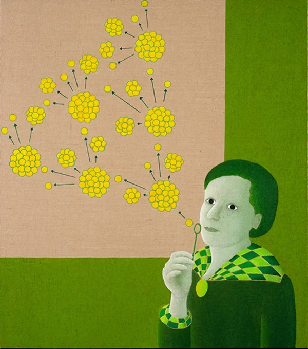 "Lise Meitner and Nuclear Fission" - Orlando Leibovitz (acrylic on jute)