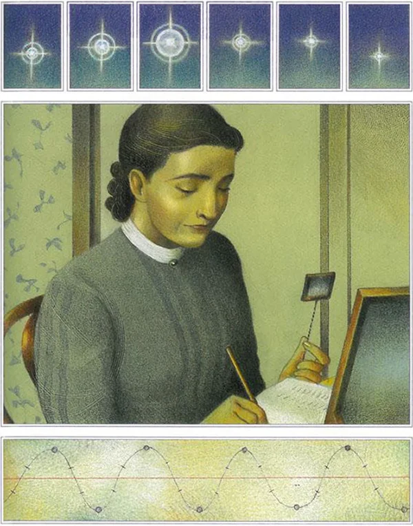 "Henrietta Swan Leavitt" - RaΓΊl ColΓ³n (colored pencil and lithographic crayon on paper)