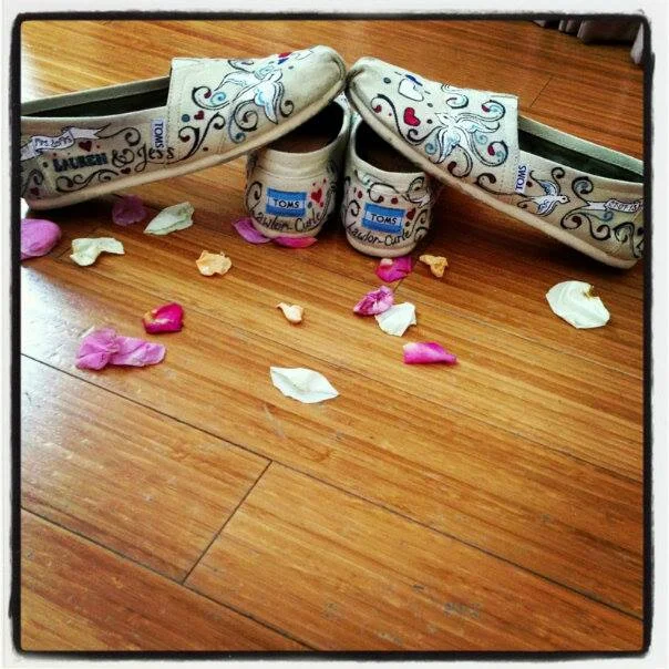 Hand painted Wedding Toms 