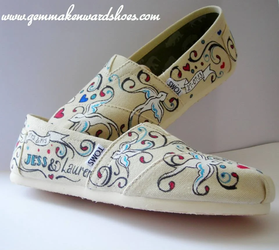 Hand painted Wedding flats with a personal touch