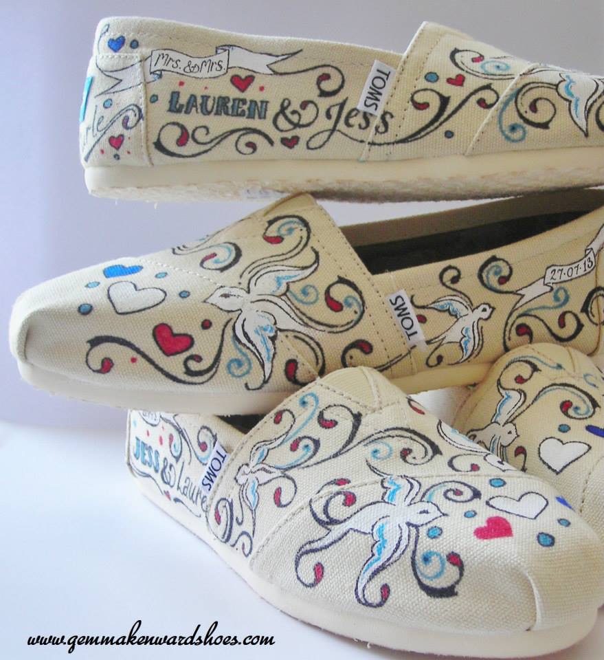 Customied wedding Toms for two gorgeous 2013 brides