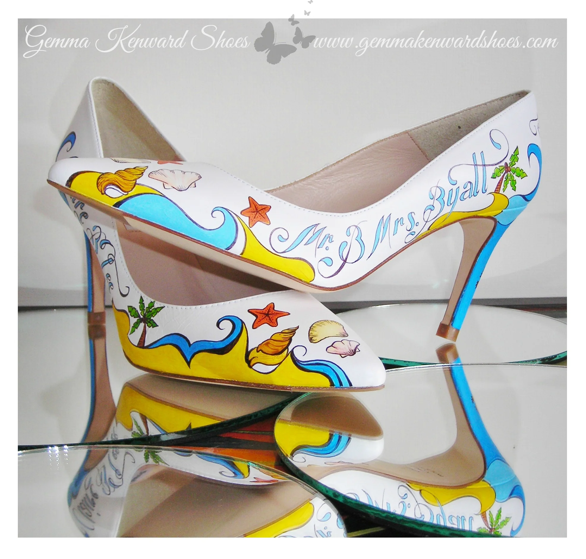 She sells sea shells on the sea shore and hand painted wedding shoes too. 
