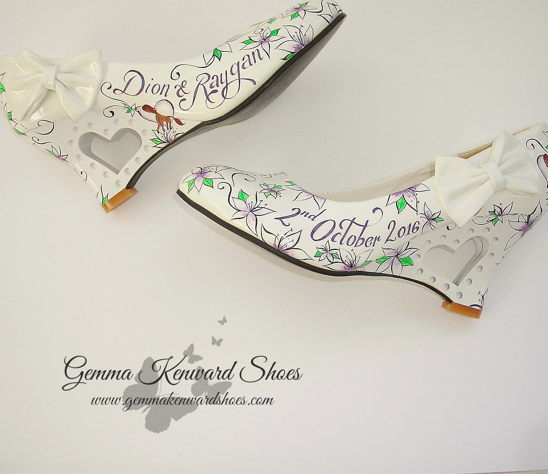 Horse Mad Hand Painted Wedding Wedges