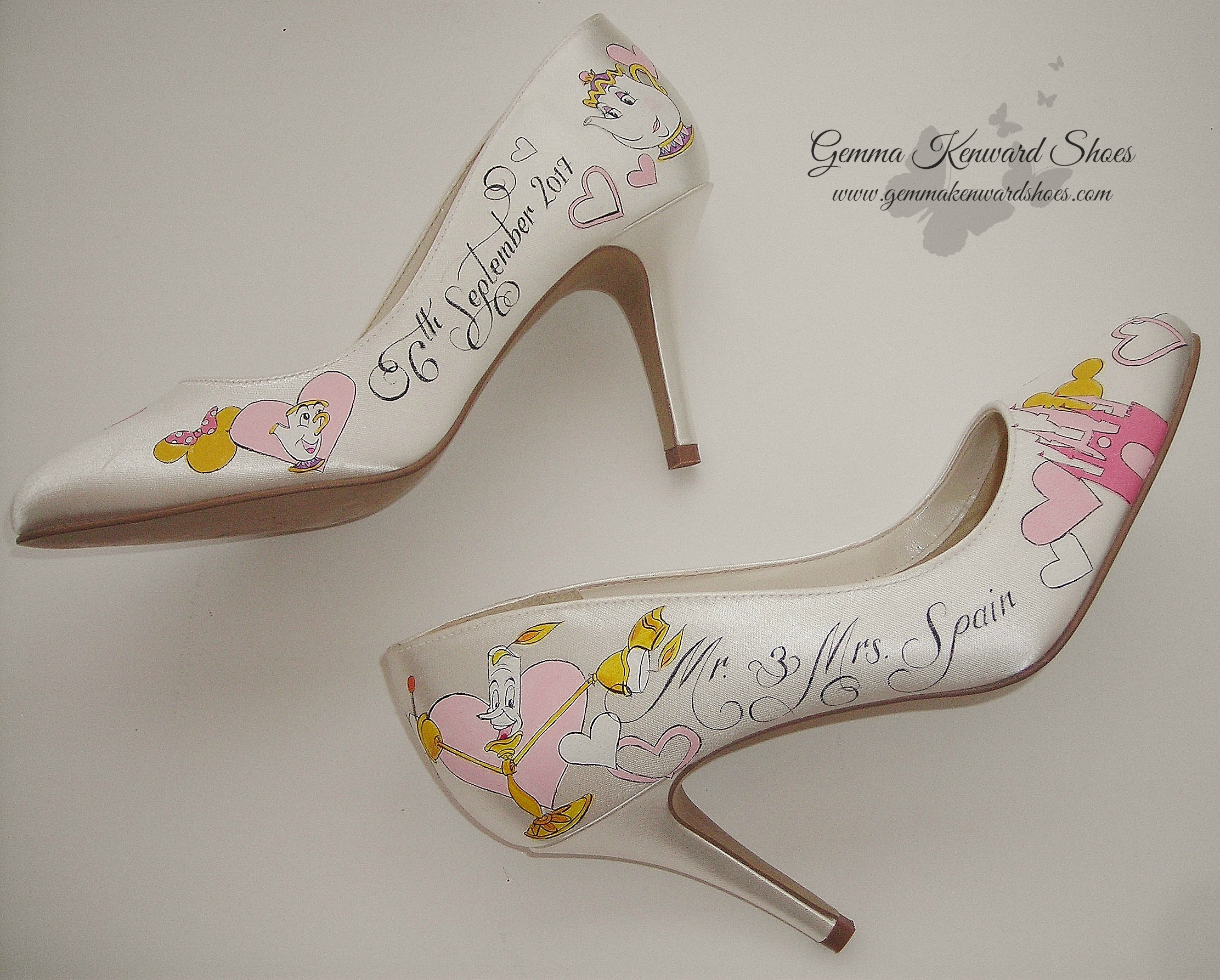 Disney Beauty and the Beast Personalised Wedding Shoes!