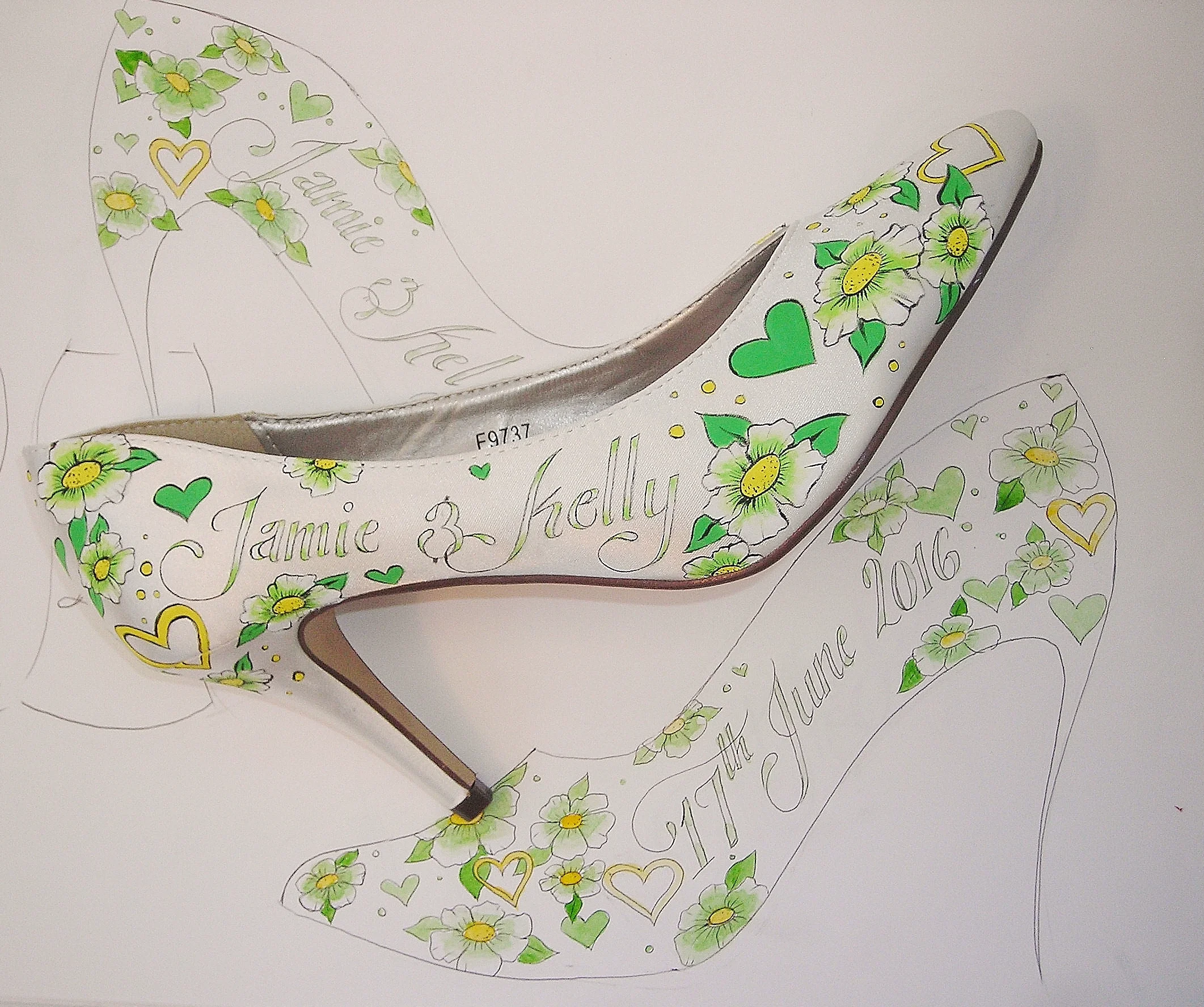 hand painted wedding shoes