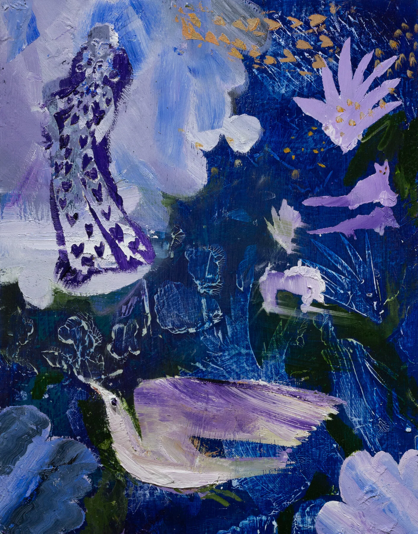 Best Not to Ask, oil and acrylic on panel,  14” x 18”, 2021