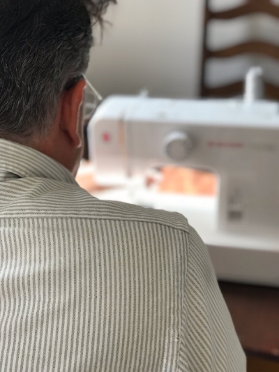 Showing off my sewing skills.