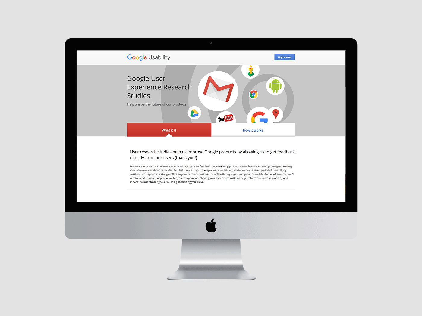 google.com/usabilty prior to the redesign
