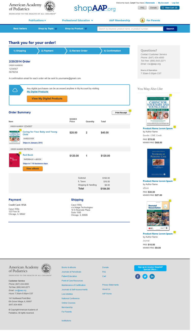 Interactive Prototype: Checkout Step 4