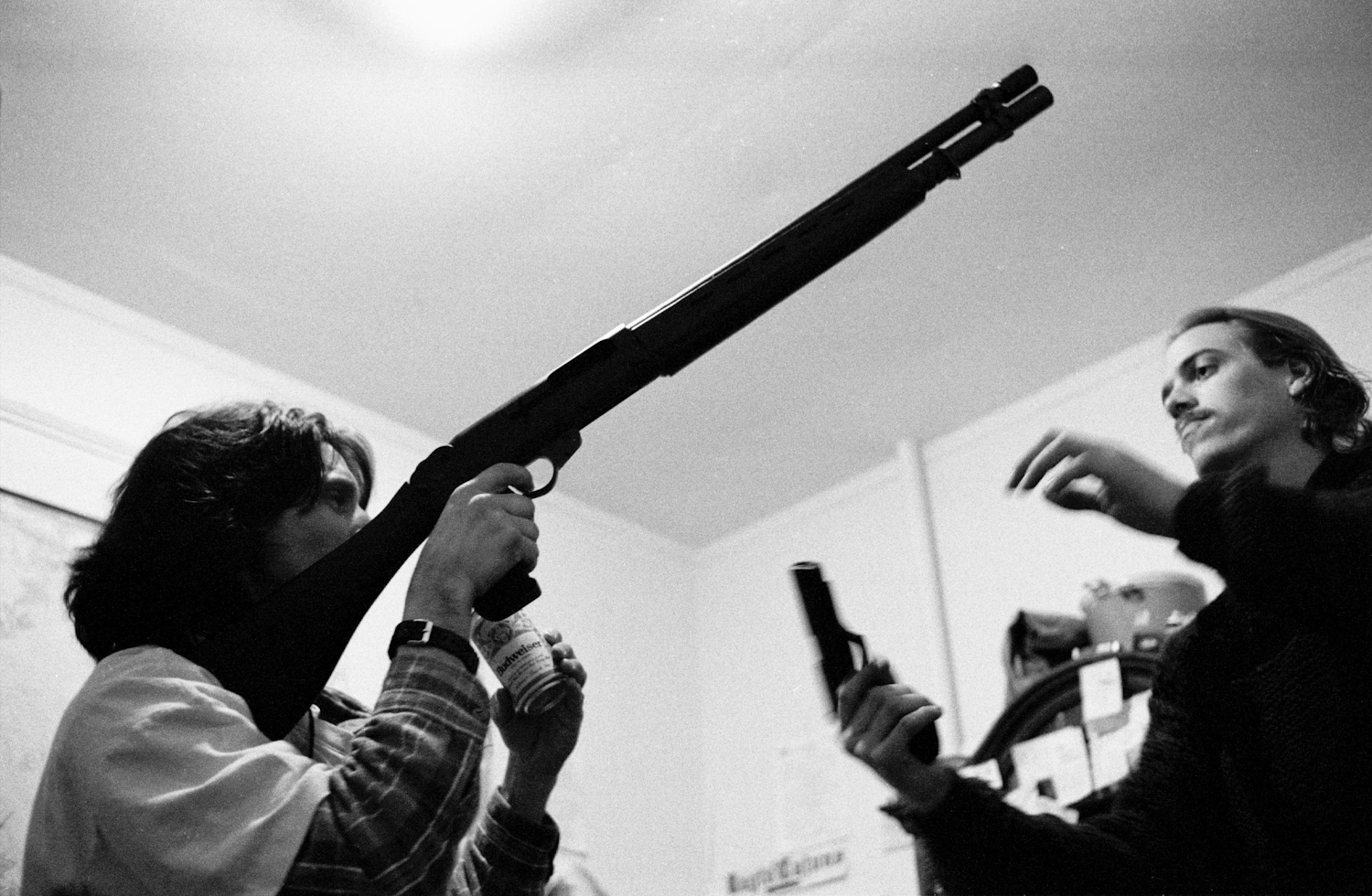 Jefferson 'Scrappy' Haile showing off his gun collection at his 33rd birthday. Part of a series on guns in America.