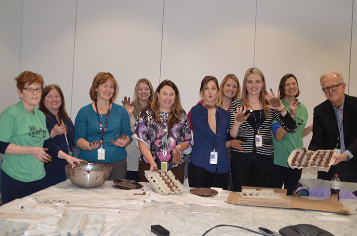 St. Kate’s alumni who work at 3M made seed bombs during their lunch hour.