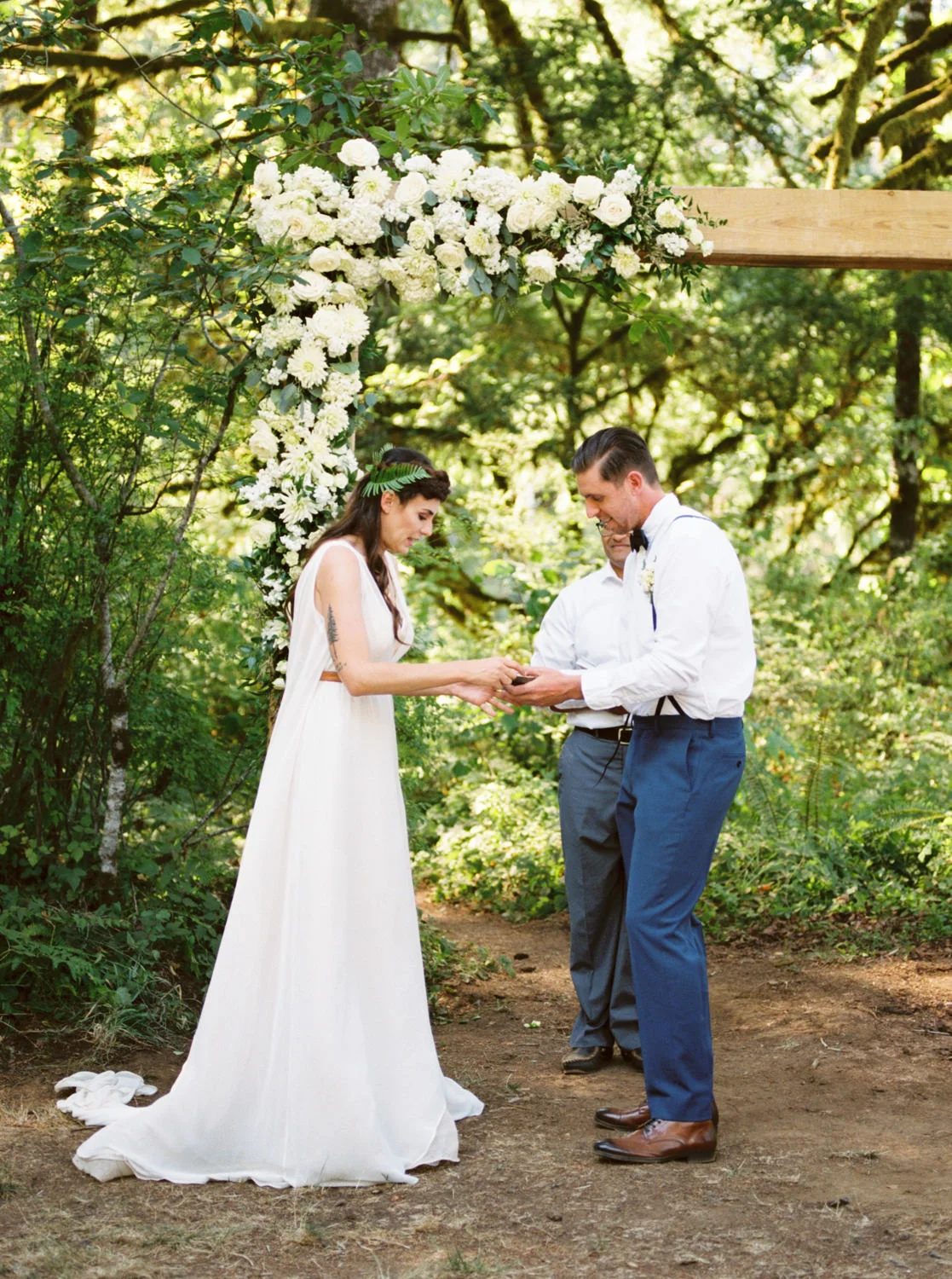 Bride and Groom exchanging rings