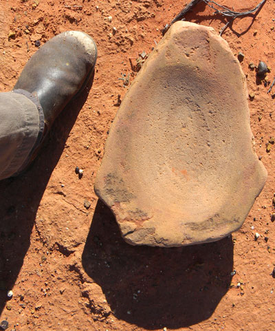 Aboriginal grinding stone.