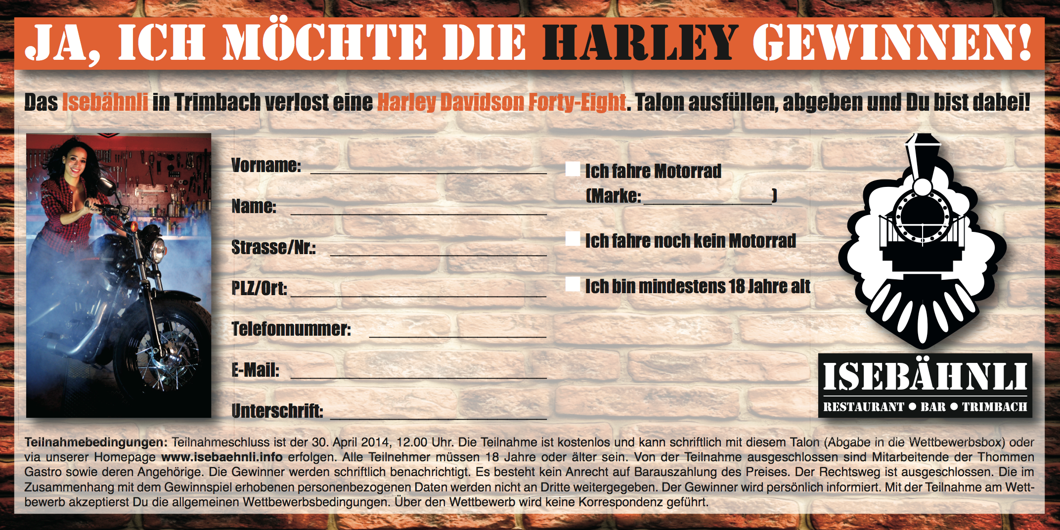 Der Wettbewerbsflyer – Rückseite.