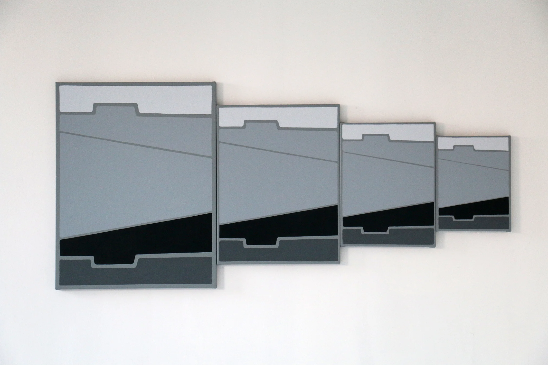 #003(S,M,L,XL) 2014 Acrylic on canvas 53 x 151 cm (21 x 59.5 inches)