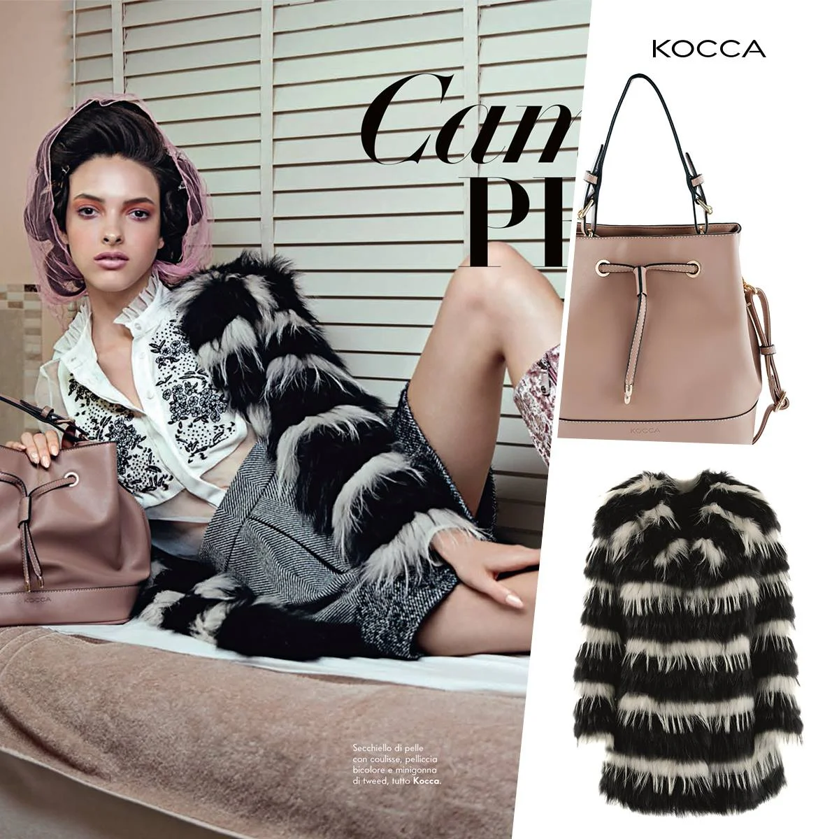 Borsa a secchiello in pelle KOCCA (disponibili + colori)