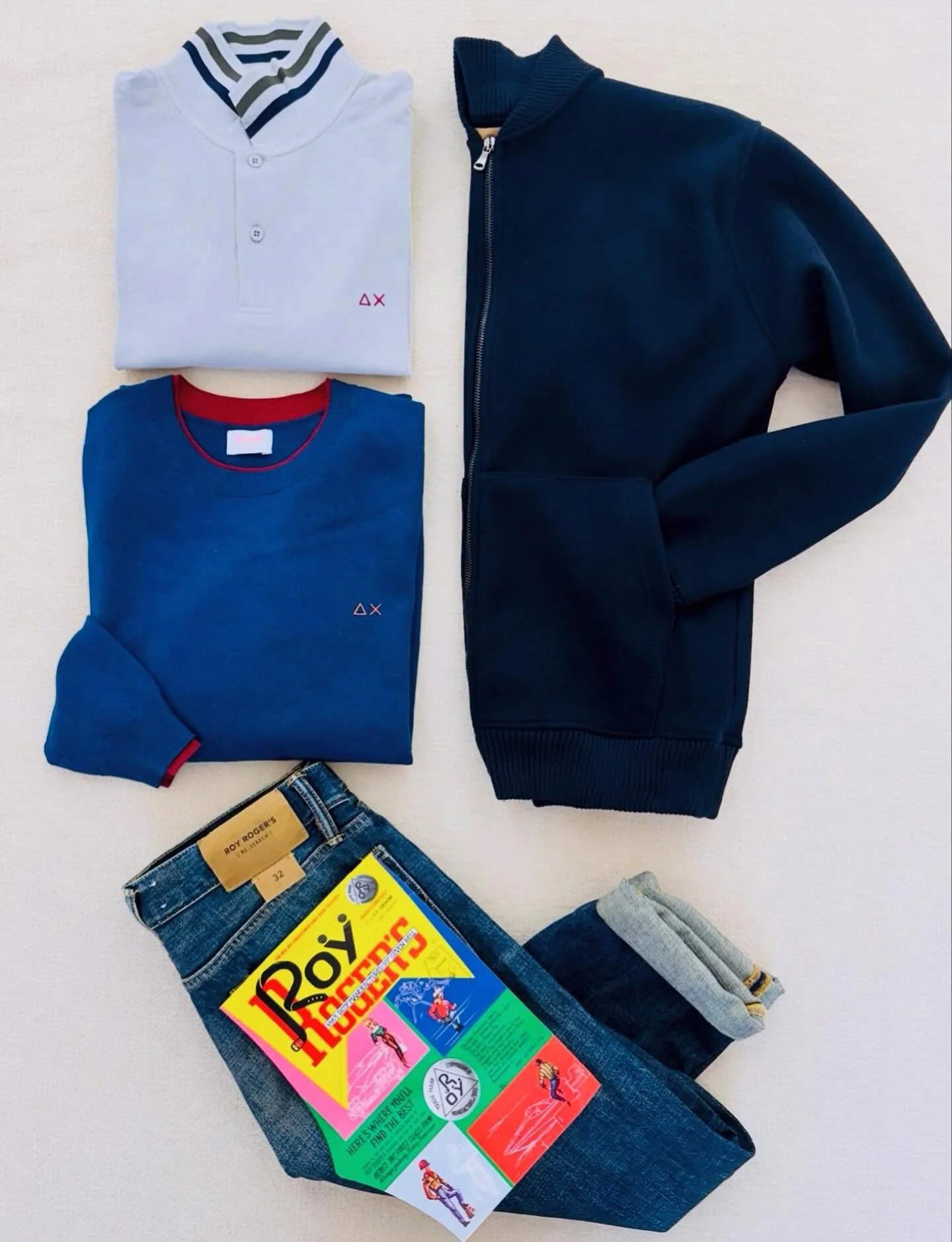 Polo e maglione SUN68 + jeans ROY ROGER&rsquo;S 

Approfitta della PROMO -15% sul secondo capo per rinnovare il guardaroba 👀 

*regolamento alle casse