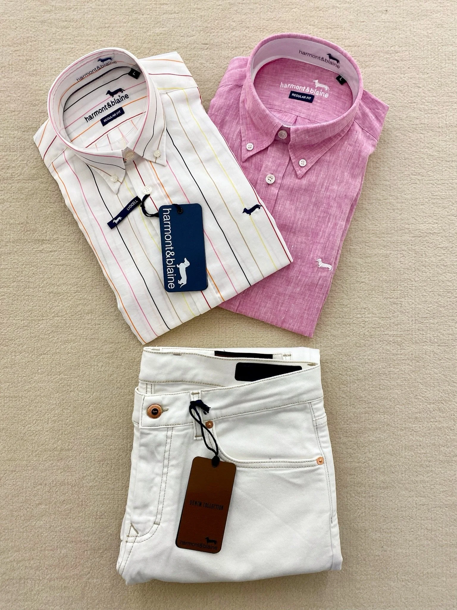 Jeans bianco + camicia bianca o colorata = summer uniform @harmontblaineofficial 

#modauomo #egostore #savona #liguria #harmontandblaine