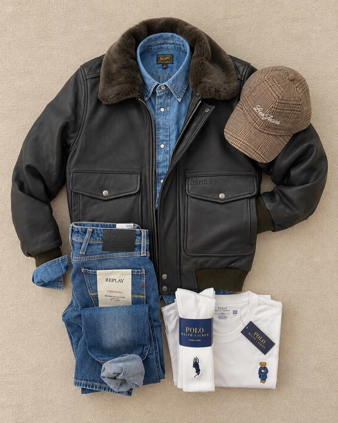 Giacca di pelle @schottnyc_europe 
Camicia in denim @wrangler_europe 
T-shirt + calzini @poloralphlauren 
Jeans @replay 
Cappello @leejeanseurope

Per info WhatsApp 3421685846

In negozio tantissimi nuovi arrivi Autunno Inverno da scoprire/provare!

