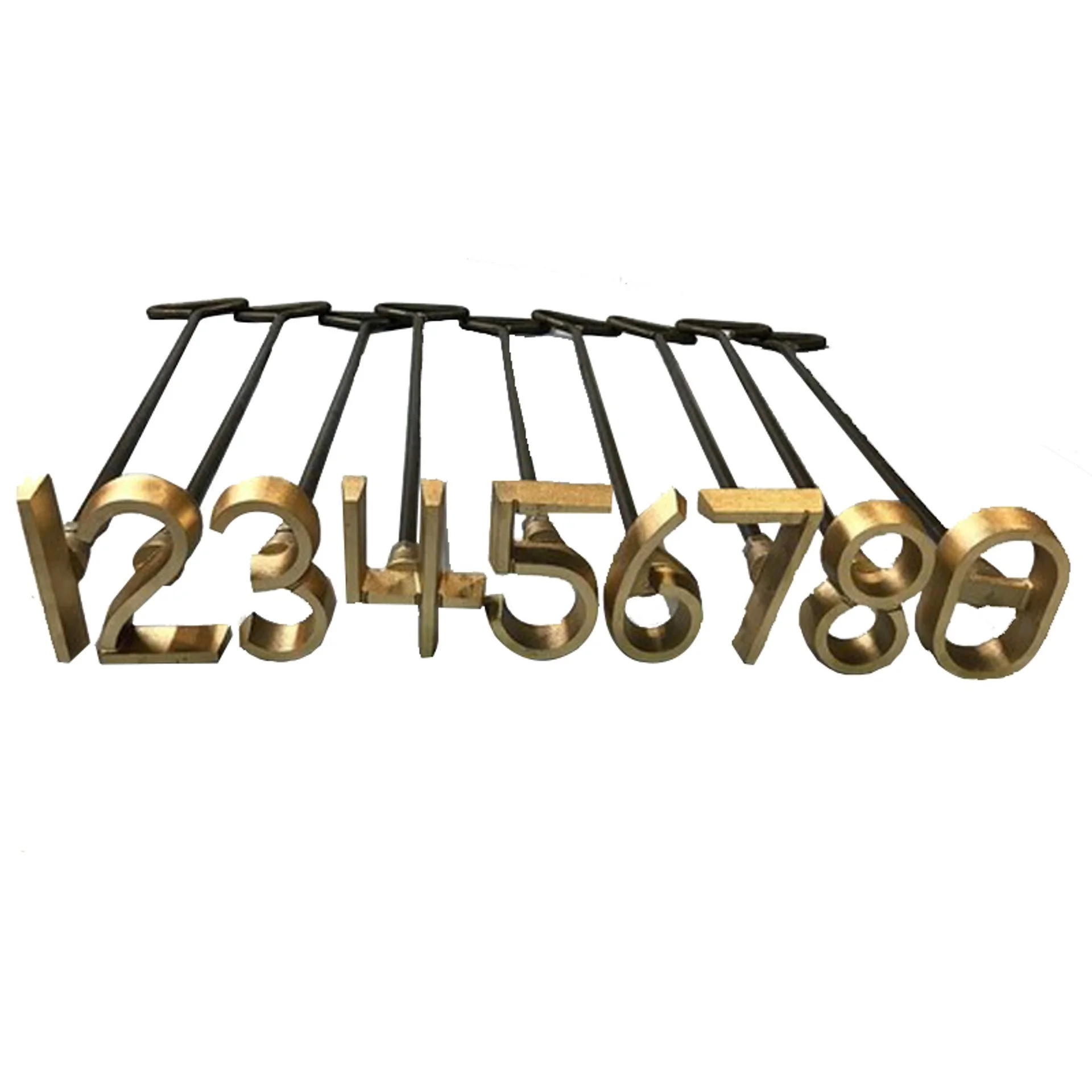 Individual Numbers Fire Heated Branding Iron Brass