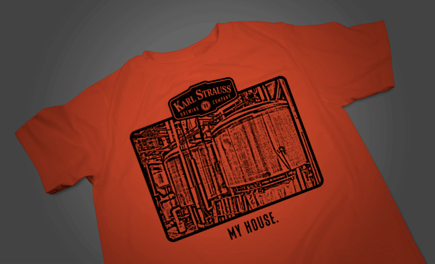 Karl Strauss Brewing, San Diego, CA. 1-color screen print.