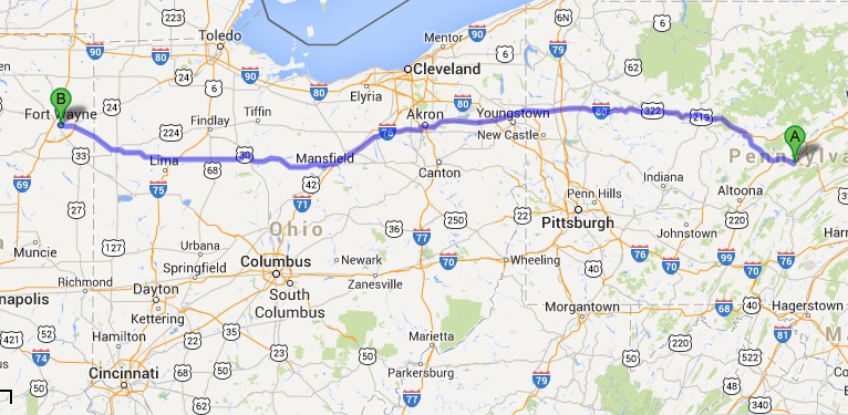  Move from State College, PA to Fort Wayne, IN (01/25/14) 