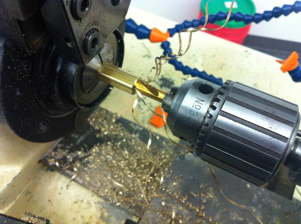 Drilling the main recess.