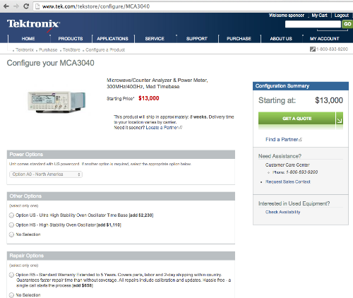 Quote generation page.