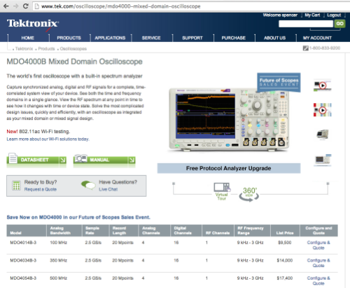The main product page.