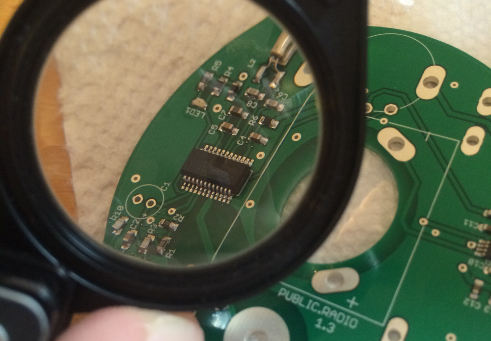 Inspecting the FM IC.