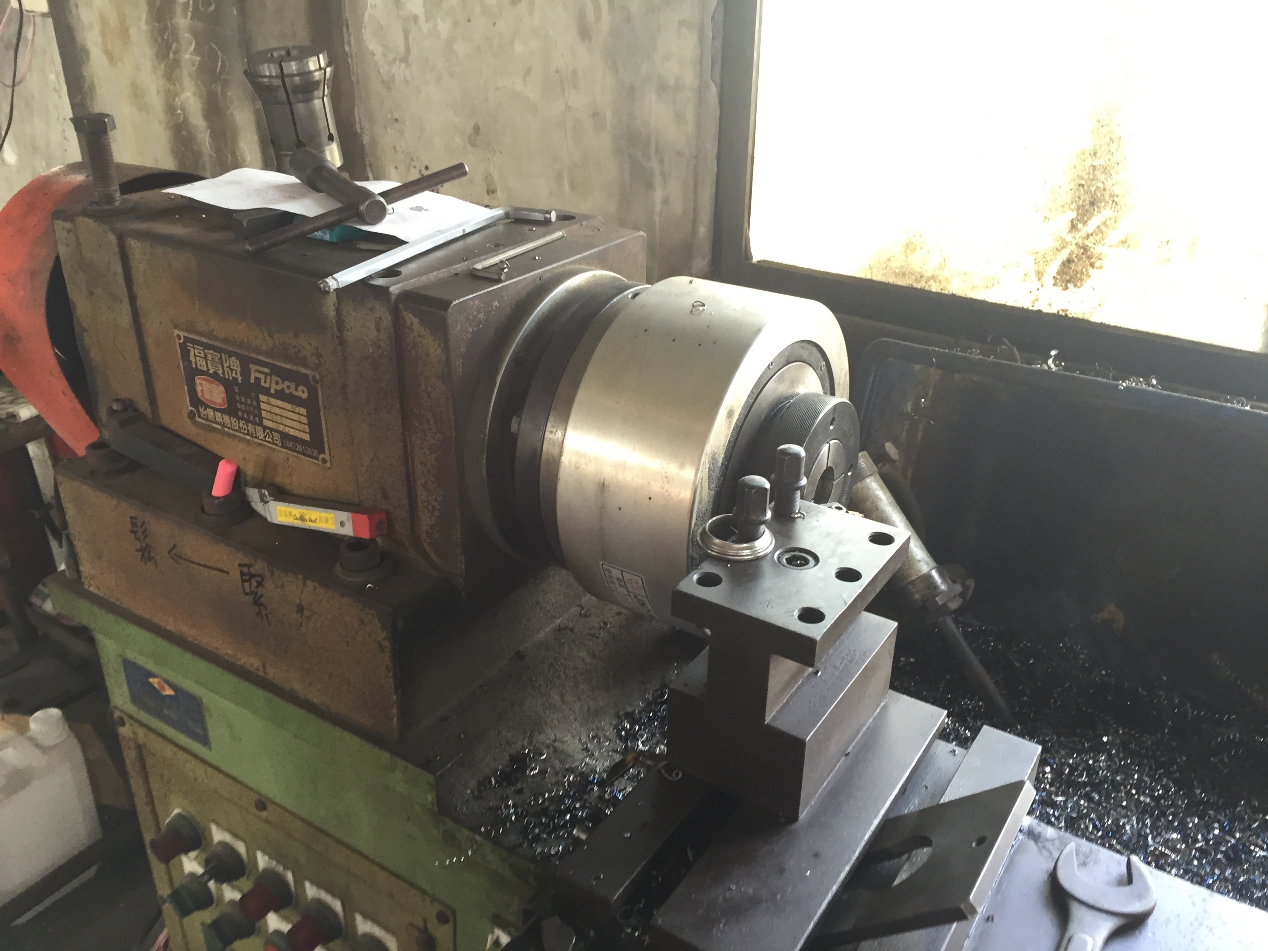 Lathe headstock.