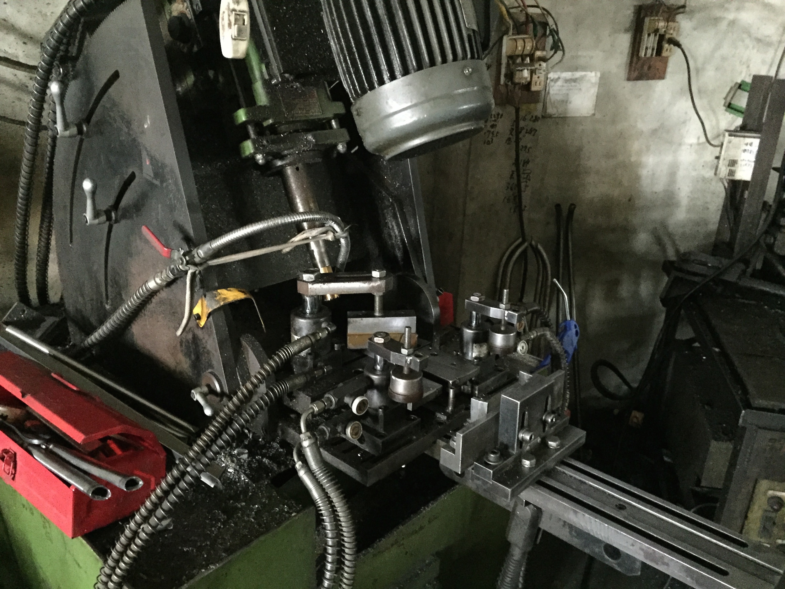 A dedicated mitering setup. There were a bunch of these, some of which I could identify and others (like this one) that I'm not sure about.
