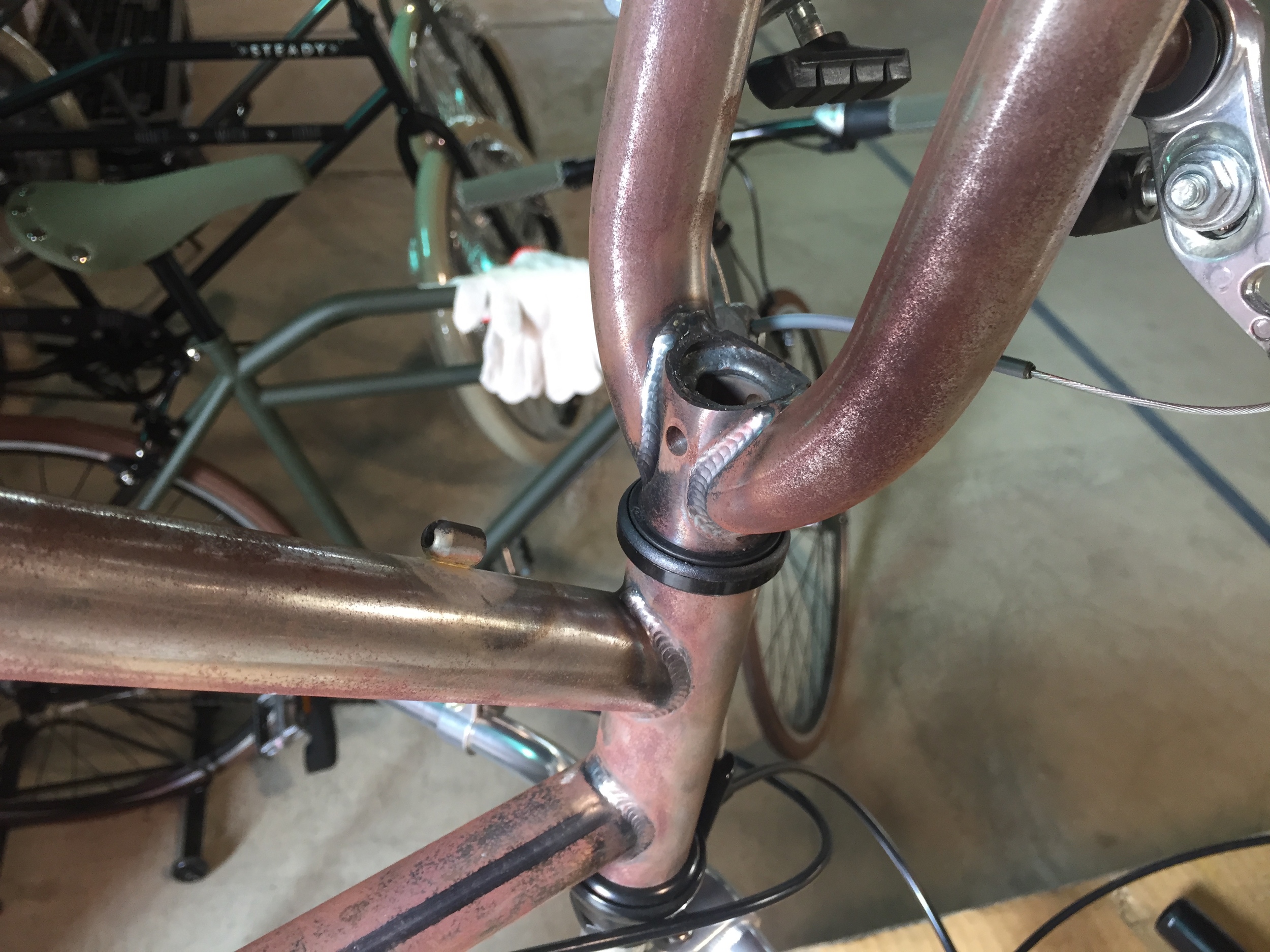  An early prototype of our bike; detail. 