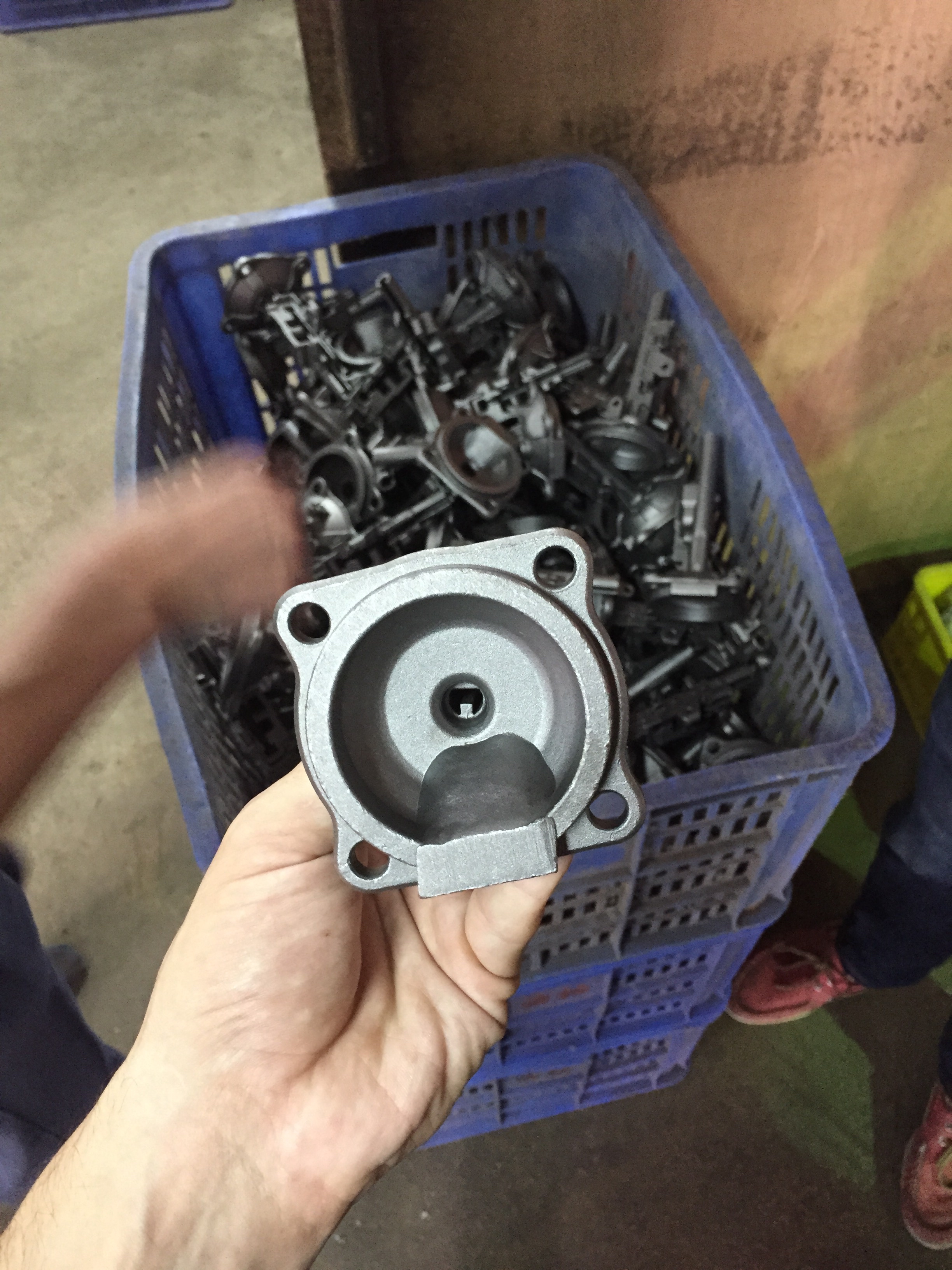 The inside of the nailgun parts.