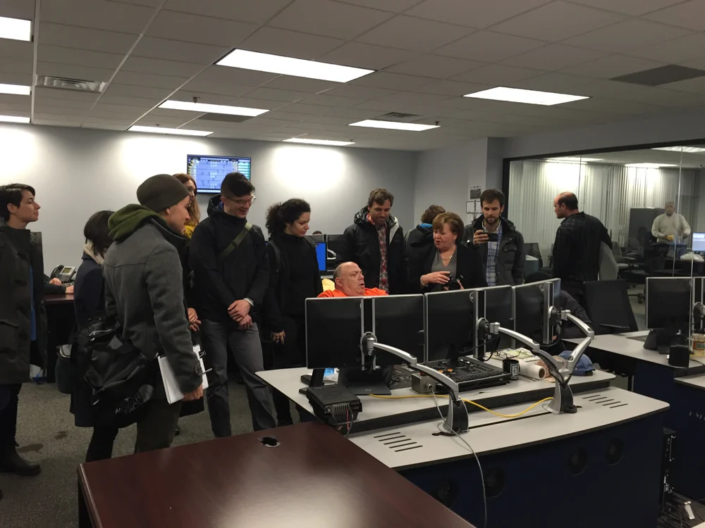 The control desk. Here is where the (very short) manual parts of container moving happen.