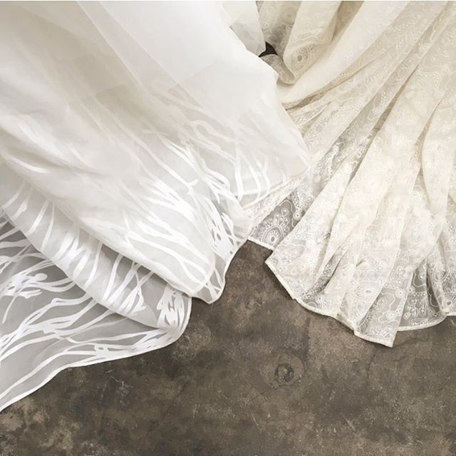 Special fabrics have always been part of our story. #elizabethdye #futuragown #skylarkgown
