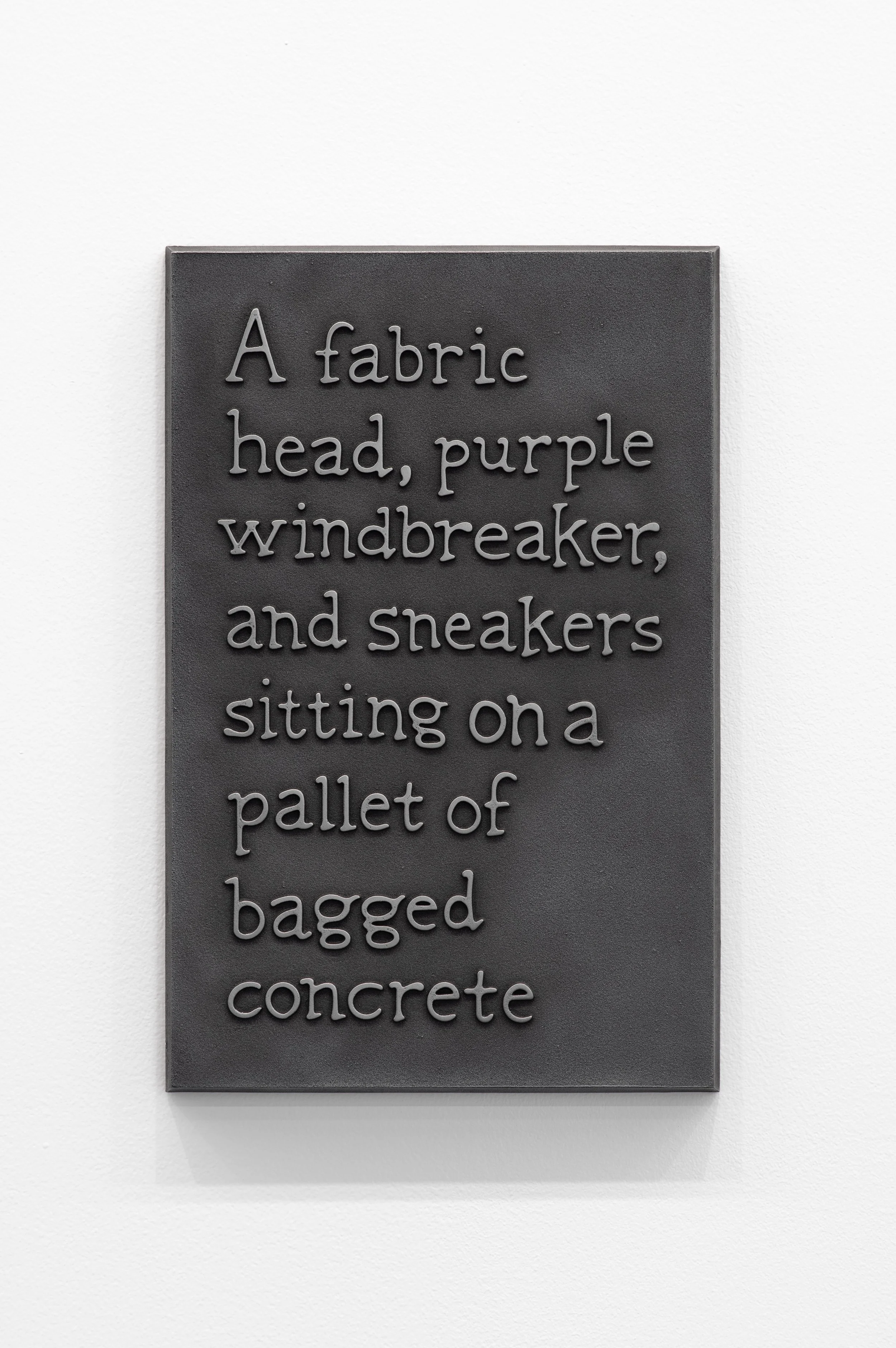 72_A fabric head, purple windbreaker, and sneakers sitting on a pallet of bagged concrete-1.jpg