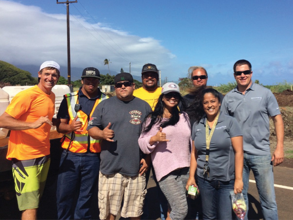 L to R: Regional Manager Bo McKuin, Kapena Au, Ed Roybal, Kawika Benjamin, Raina DeVault, John Kan Hai, Michele Souza, and Quinn Kent.