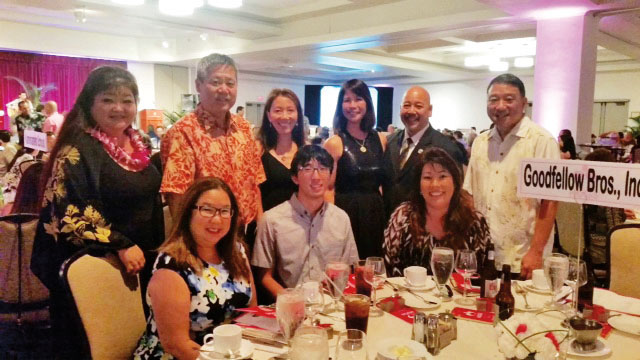 Front L to R: Avis Takamatsu, Nick Takamatsu and Charlene Moriwaki Back L to R: JoAnn Inamasu, Hawaii State Rep. Scott Saiki, Patsy Saiki, Melanie Martin, Honolulu City Council Chairman Ernie Martin and Bob Takamatsu