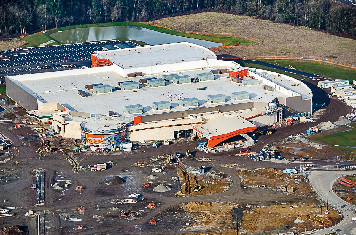 Aerial view of the construction site