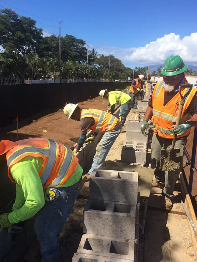 Working at the project site