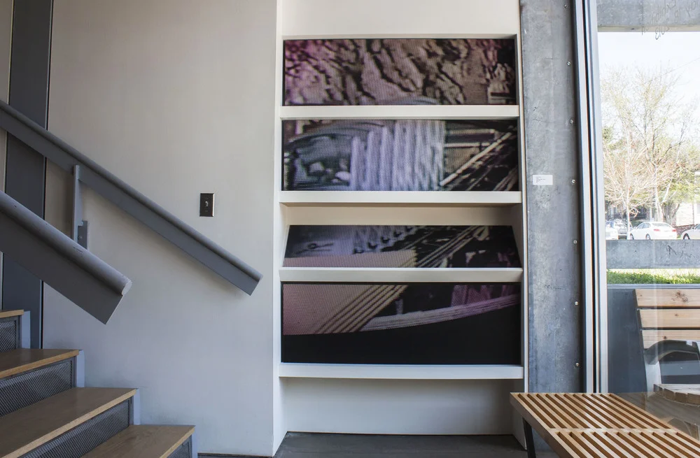 Phillip's Colorado Vacation (1989) 2013 4 Ink Jet Prints on bookshelf Variable Dimensions 