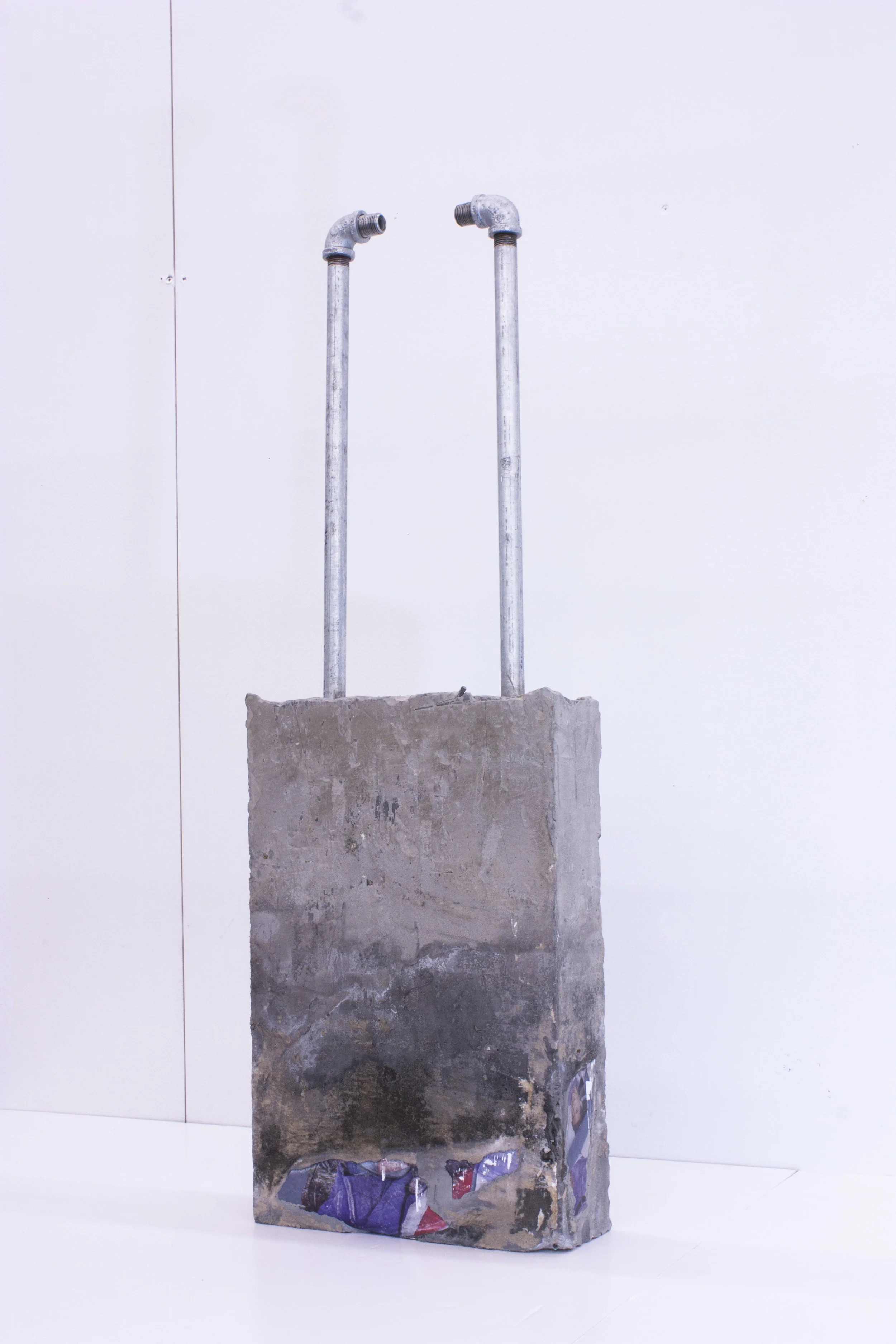 Luggage 2017 Archival Print, Metal Rods in Concrete 16" X 45" X 4"