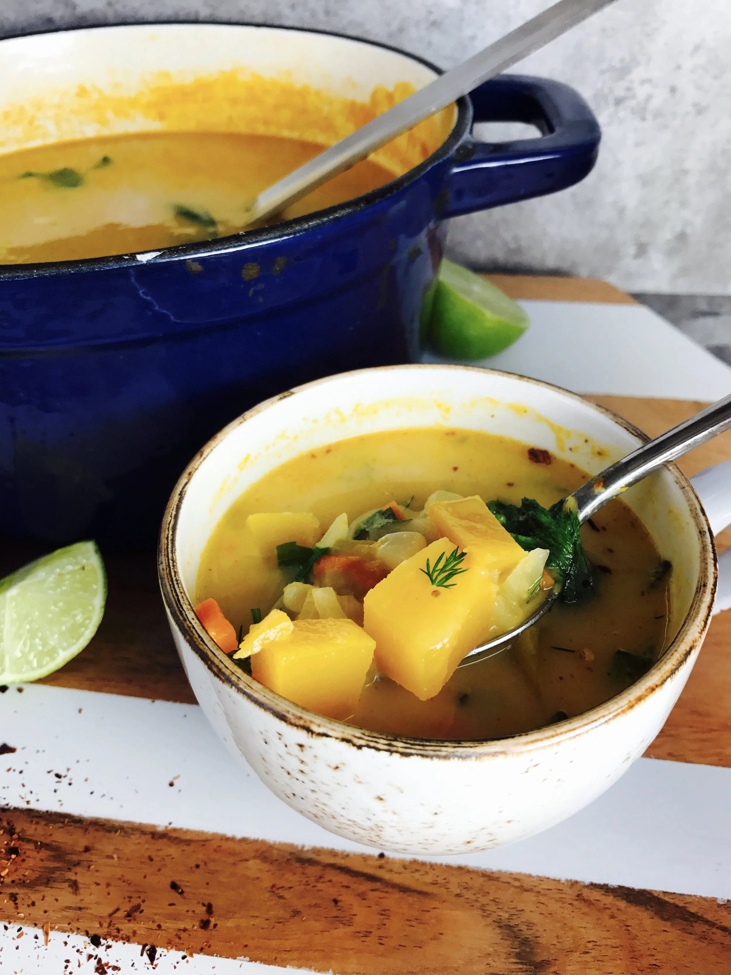 Add the corn cobs to your cooking liquid to get a deeper corn flavor in your chowder. 