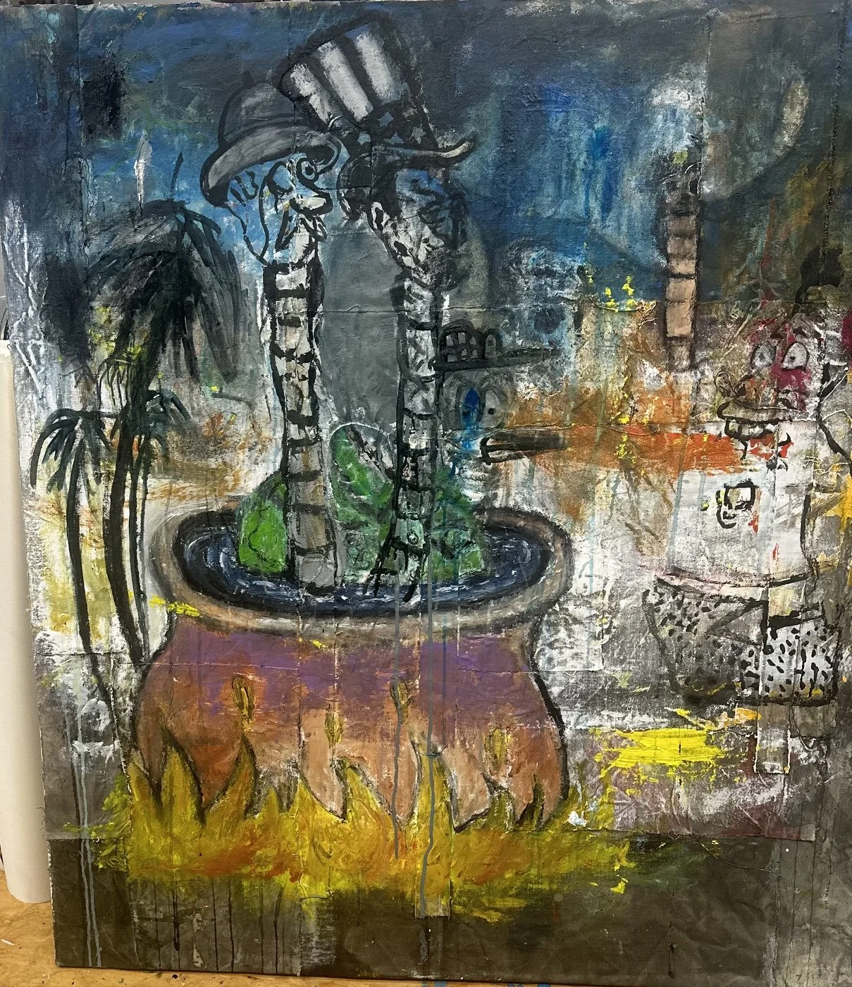 Fais DoDo vs. Cotillion Ball

 

 acrylic and oil pastel on canvas  30” x 40”  2023    