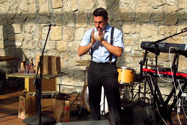  Joshua Lucas about to do his magic on the patio.​ 